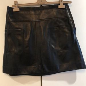 Jill Stuart black leather mini skirt size 4